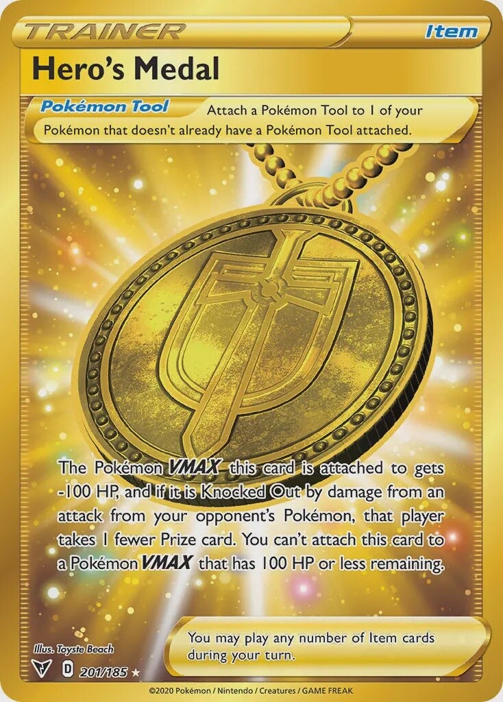 Hero&#39;s Medal - Secret Rare - Vivid Voltage - 201