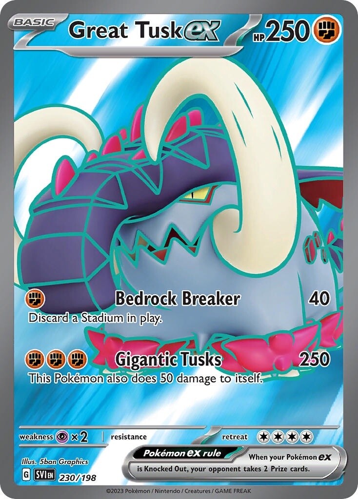 Great Tusk ex - Ultra Rare - Scarlet &amp; Violet - 230