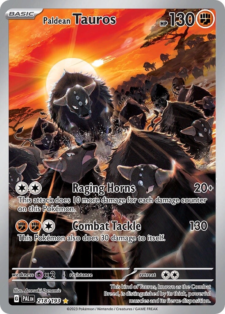 Paldean Tauros - Illustration Rare - Paldea Evolved - 218