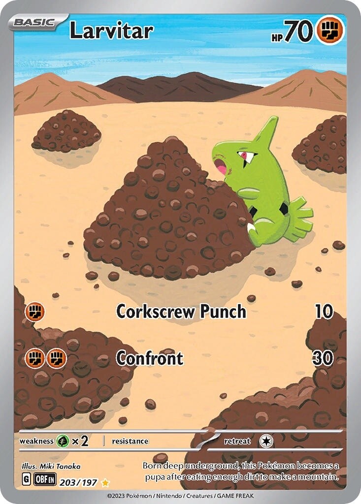 Larvitar - Illustration Rare - Obsidian Flames - 203