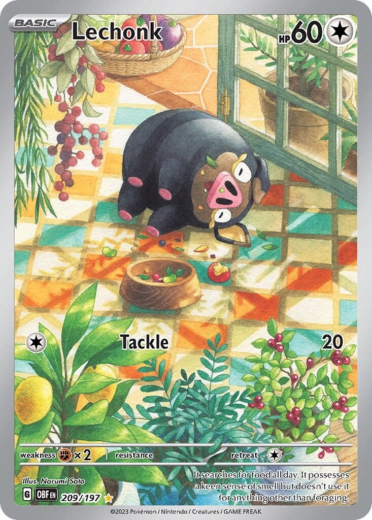 Lechonk - Illustration Rare - Obsidian Flames - 209