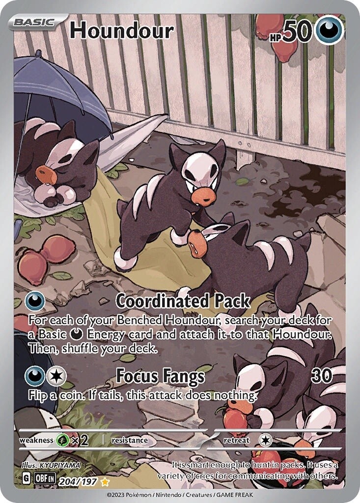 Houndour - Illustration Rare - Obsidian Flames - 204
