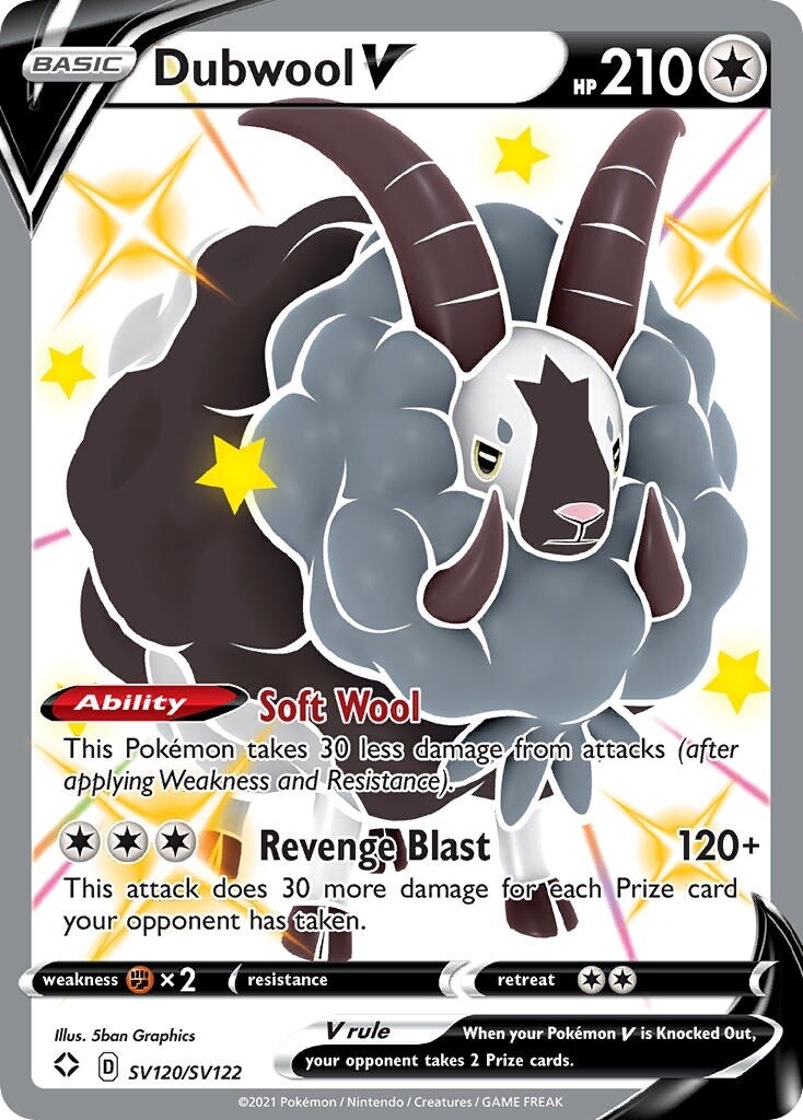 Dubwool V - Secret Rare - Shining Fates - SV120