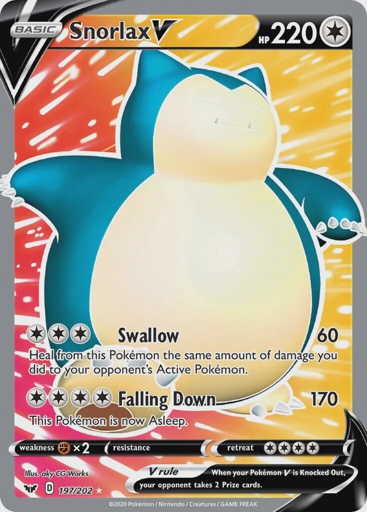 Snorlax V - Ultra Rare - Sword &amp; Shield - 197