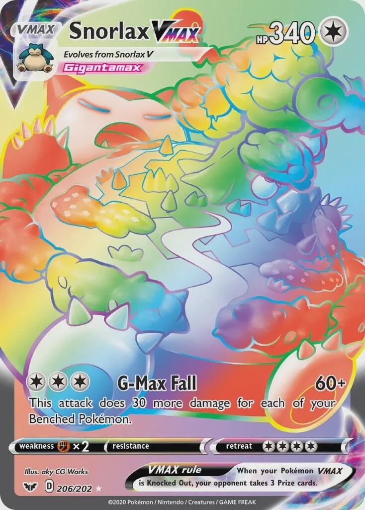 Snorlax VMAX - Secret Rare - Sword &amp; Shield - 206