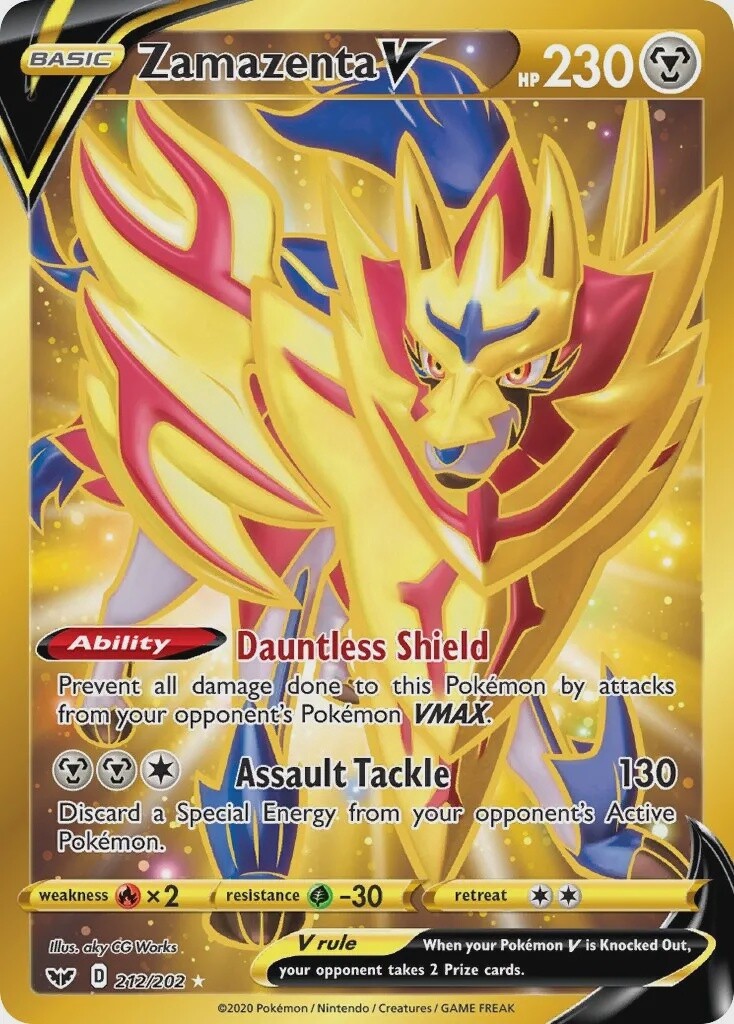 Zamazenta V - Secret Rare - Sword &amp; Shield - 212