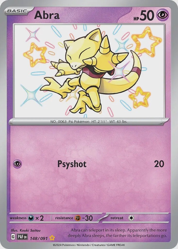 Abra - Shiny Rare - Paldean Fates - 148