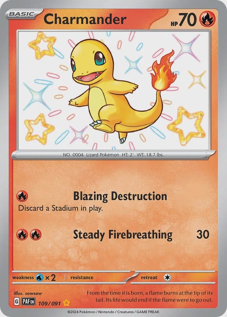 Charmander - Shiny Rare - Paldean Fates - 109
