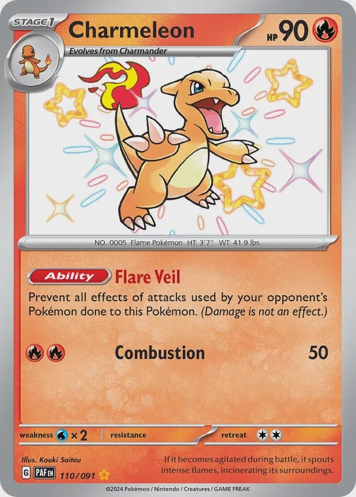Charmeleon - Shiny Rare - Paldean Fates - 110