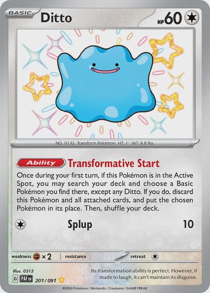 Ditto - Shiny Rare - Paldean Fates - 201