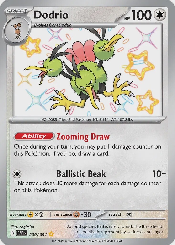 Dodrio - Shiny Rare - Paldean Fates - 200
