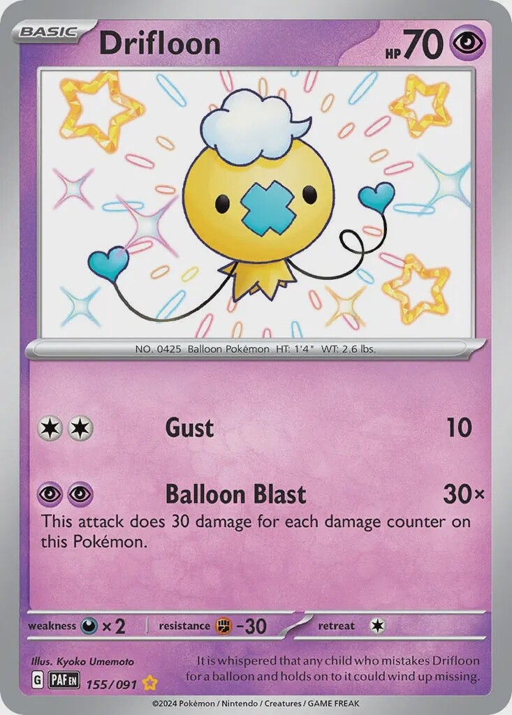Drifloon - Shiny Rare - Paldean Fates - 155