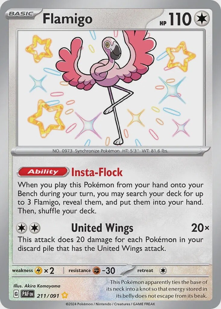 Flamigo - Shiny Rare - Paldean Fates - 211