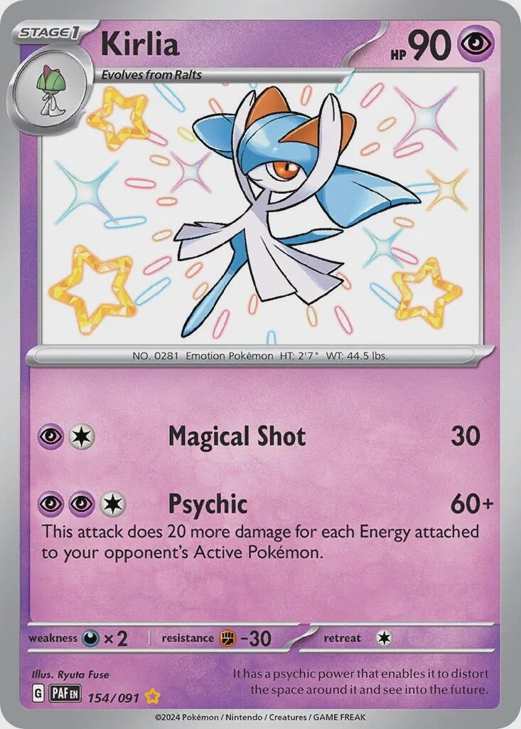 Kirlia - Shiny Rare - Paldean Fates - 154