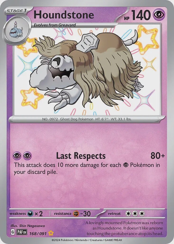 Houndstone - Shiny Rare - Paldean Fates - 168