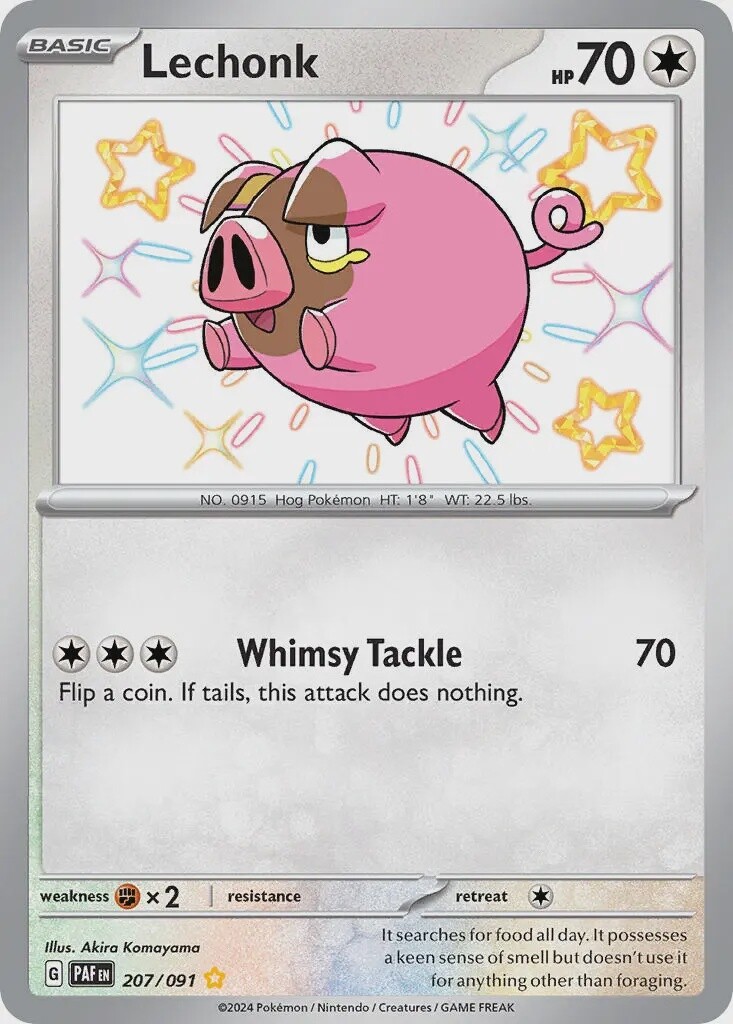 Lechonk - Shiny Rare - Paldean Fates - 207