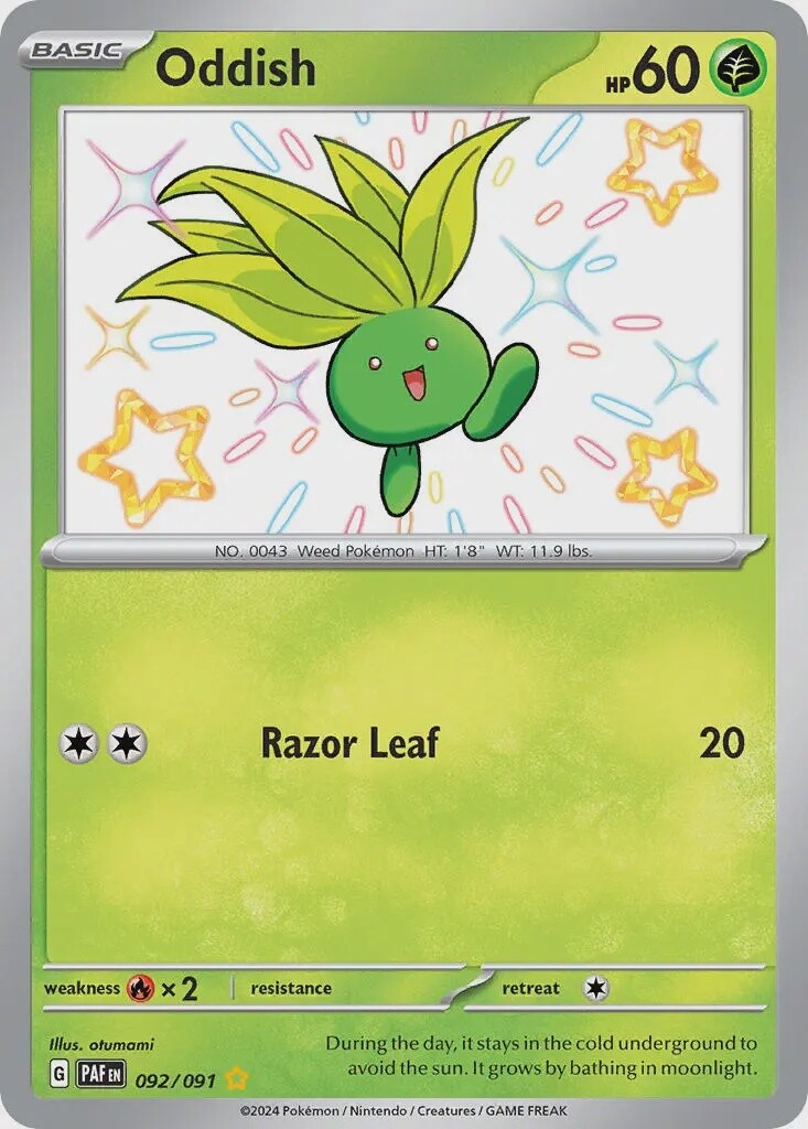 Oddish - Shiny Rare - Paldean Fates - 92