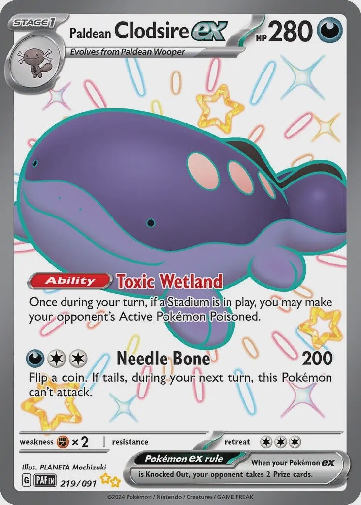 Paldean Clodsire ex - Shiny Ultra Rare - Paldean Fates - 219