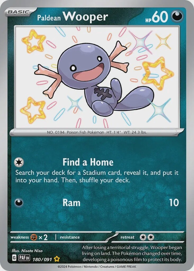 Paldean Wooper - Shiny Rare - Paldean Fates - 180