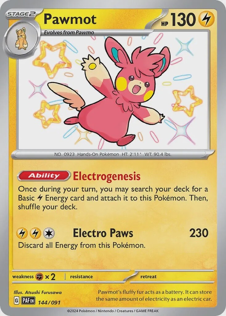 Pawmot - Shiny Rare - Paldean Fates - 144