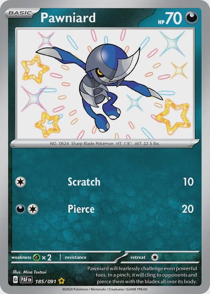 Pawniard - Shiny Rare - Paldean Fates - 185