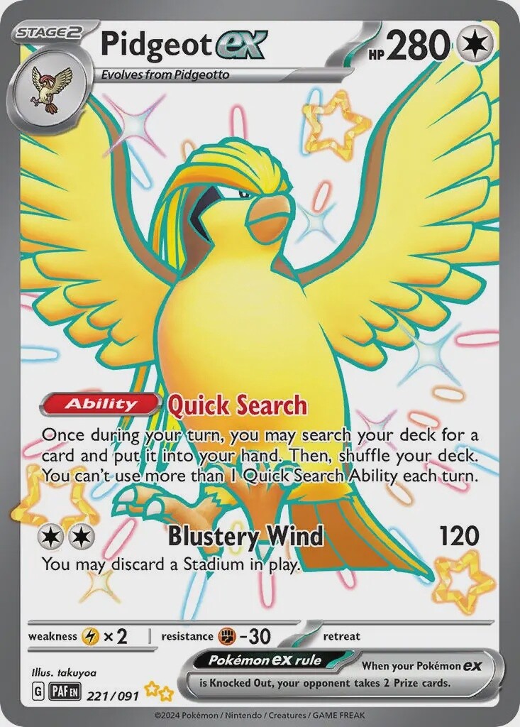 Pidgeot ex - Shiny Ultra Rare - Paldean Fates - 221