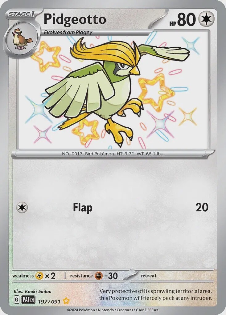 Pidgeotto - Shiny Rare - Paldean Fates - 197