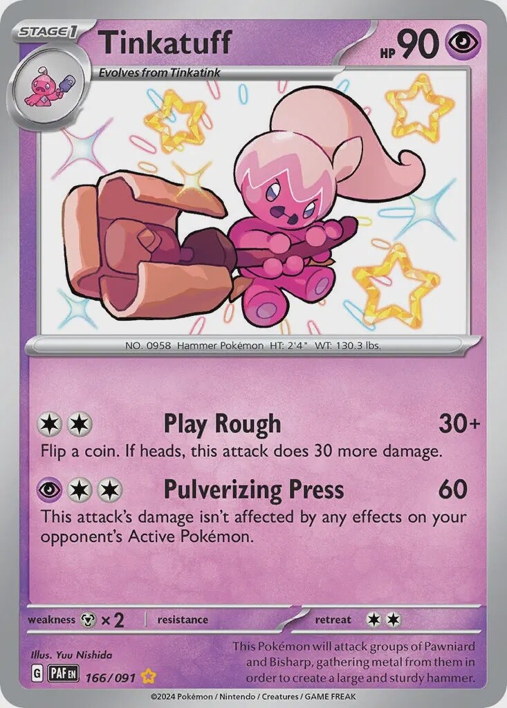 Tinkatuff - Shiny Rare - Paldean Fates - 166