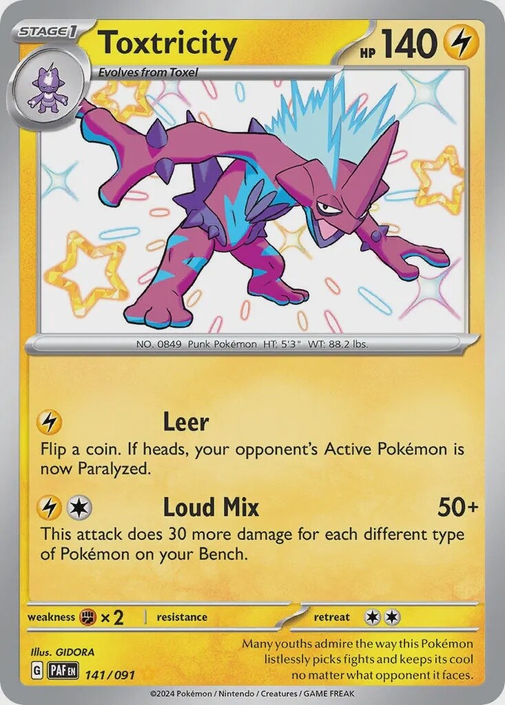 Toxtricity - Shiny Rare - Paldean Fates - 141
