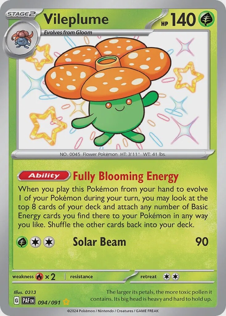 Vileplume - Shiny Rare - Paldean Fates - 94