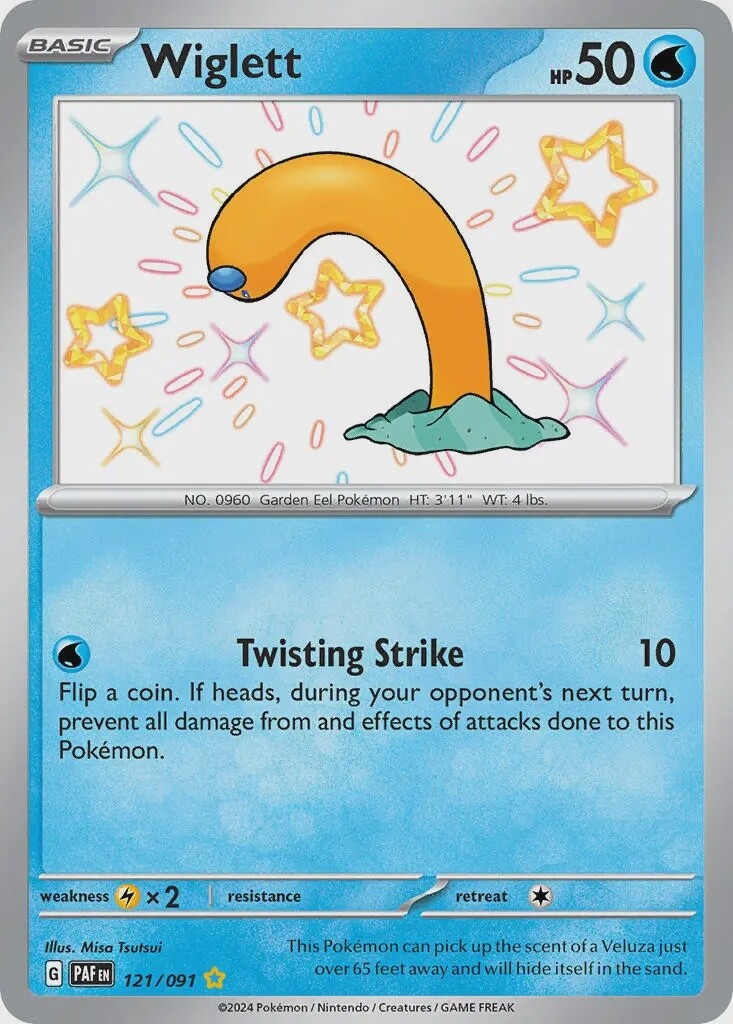 Wiglett - Shiny Rare - Paldean Fates - 121