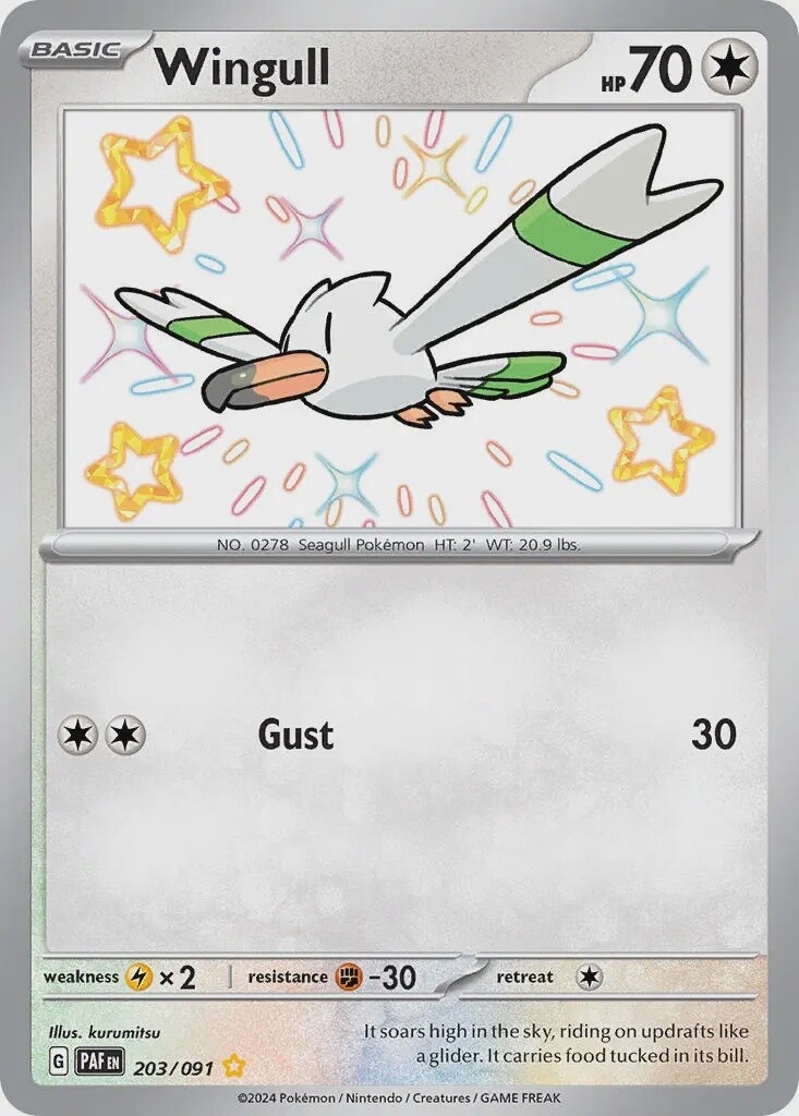 Wingull - Shiny Rare - Paldean Fates - 203