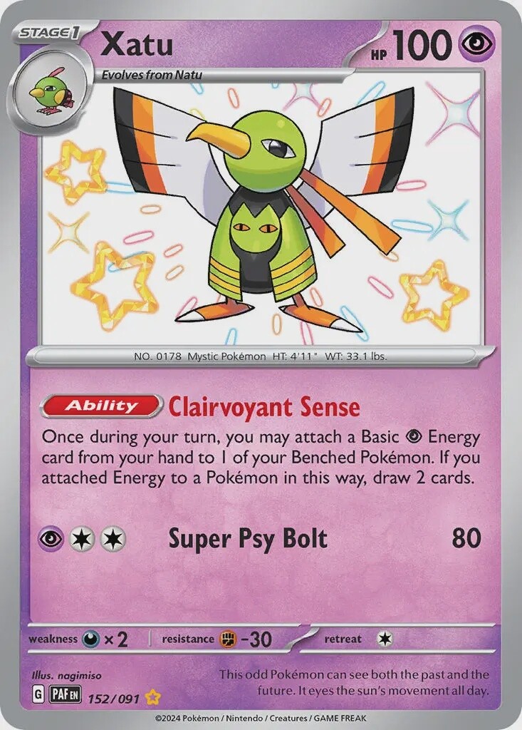 Xatu - Shiny Rare - Paldean Fates - 152
