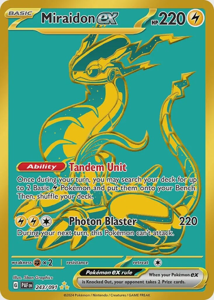 Miraidon ex - Secret Rare - Paldean Fates - 243