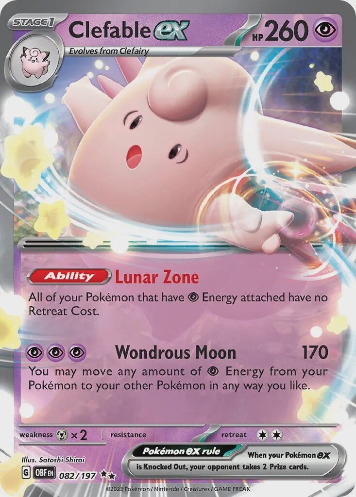 Clefable ex - Double Rare - Obsidian Flames - 82