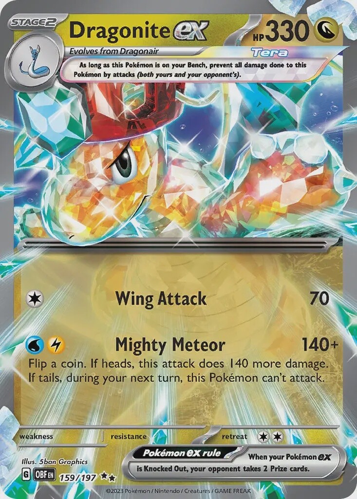 Dragonite ex - Double Rare - Obsidian Flames - 159