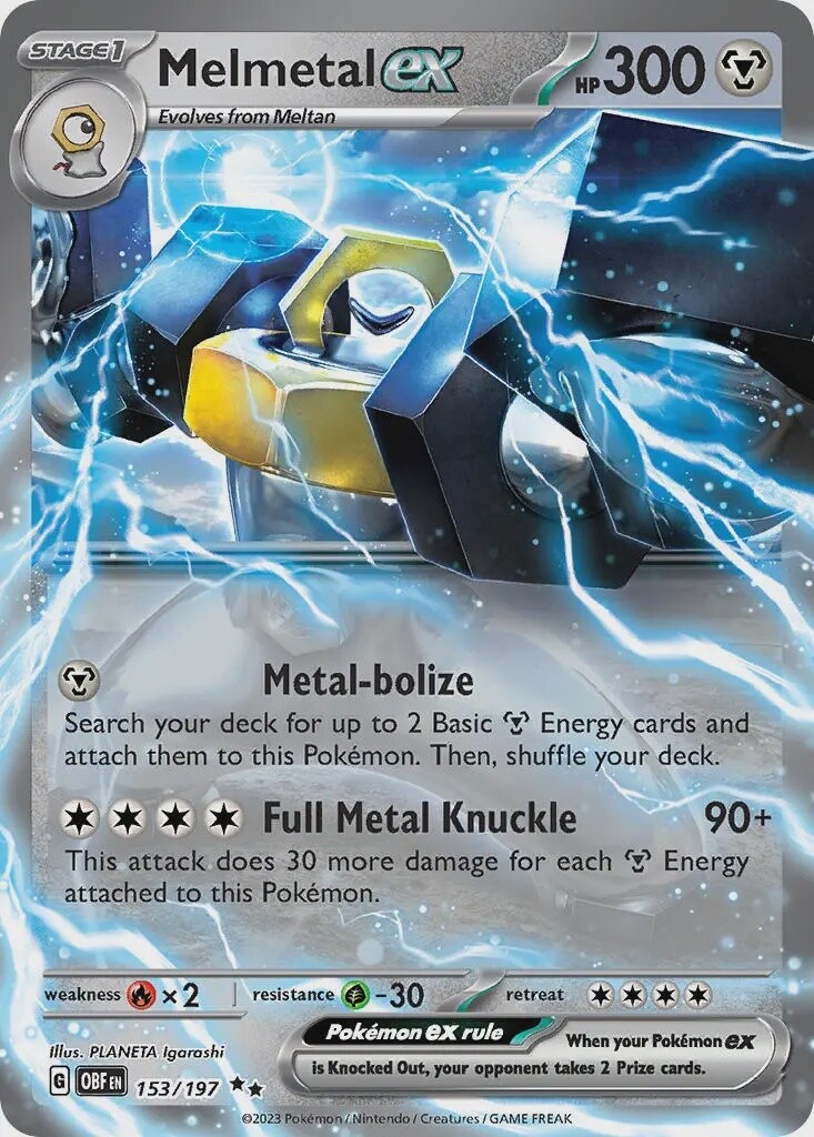 Melmetal ex - Double Rare - Obsidian Flames - 153