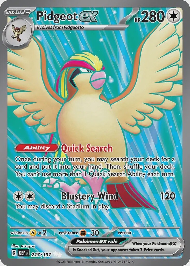 Pidgeot ex - Ultra Rare - Obsidian Flames - 217