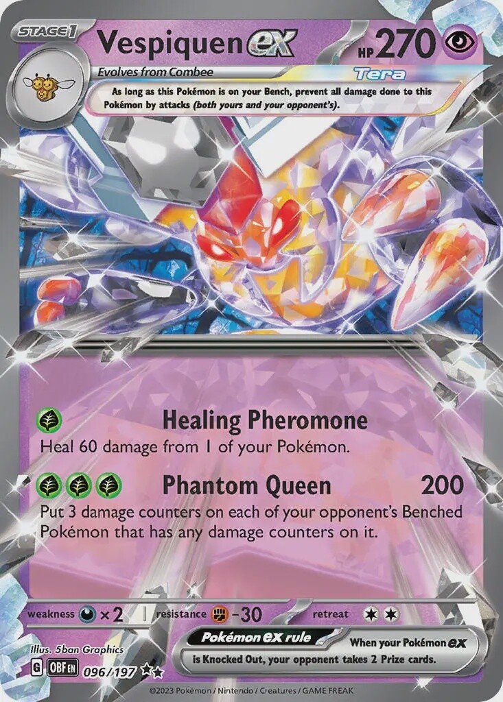 Vespiquen ex - Double Rare - Obsidian Flames - 96