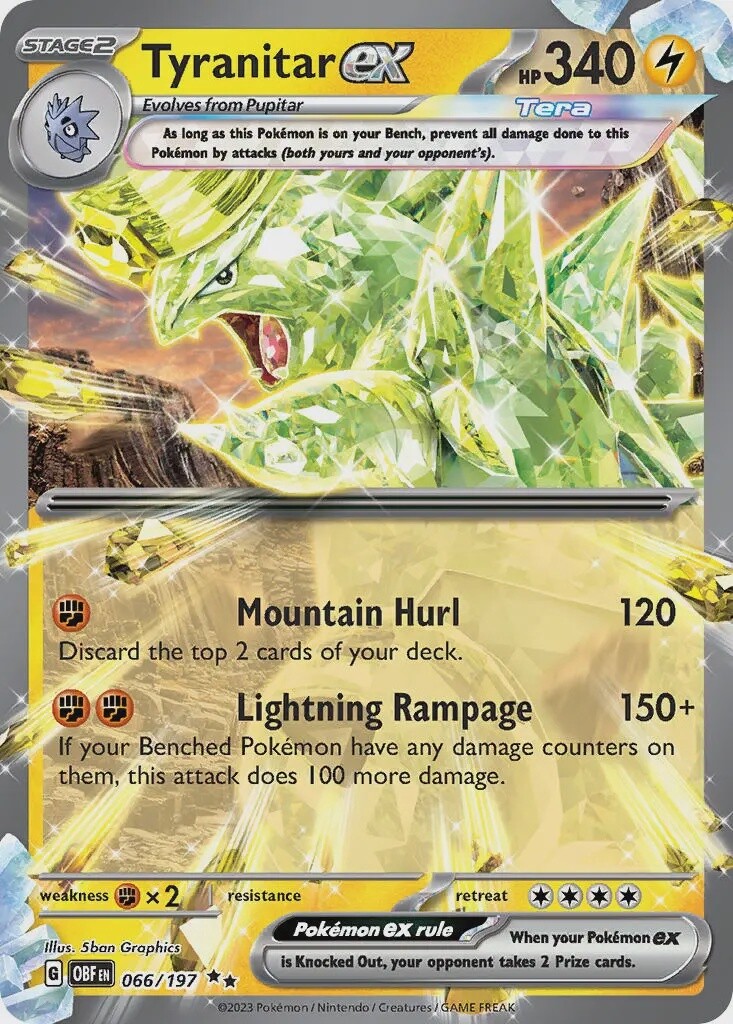 Tyranitar ex - Double Rare - Obsidian Flames - 66