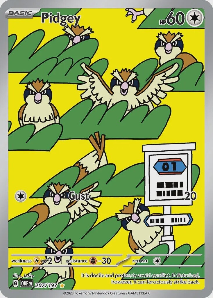 Pidgey - Illustration Rare - Obsidian Flames - 207