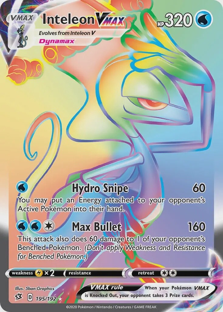 Inteleon VMAX - Secret Rare - Rebel Clash - 195