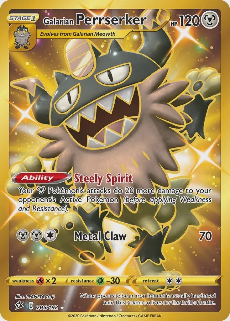 Galarian Perrserker - Secret Rare - Rebel Clash - 205