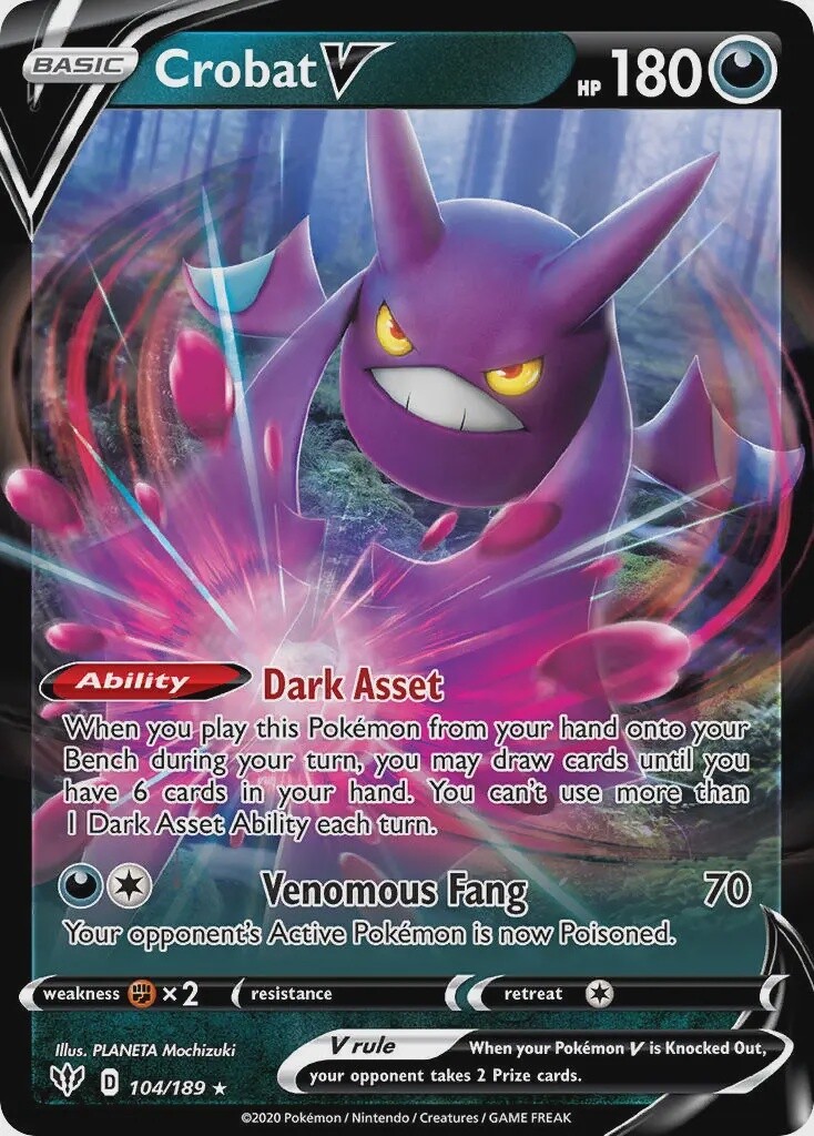 Crobat V - Ultra Rare - Darkness Ablaze - 104