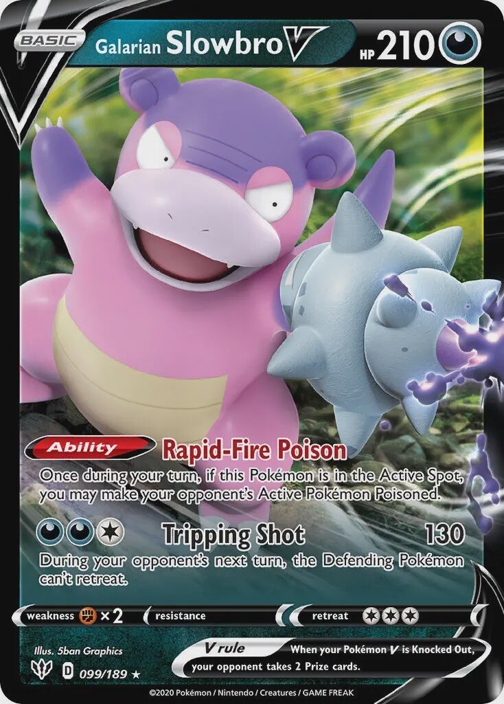 Galarian Slowbro V - Ultra Rare - Darkness Ablaze - 99