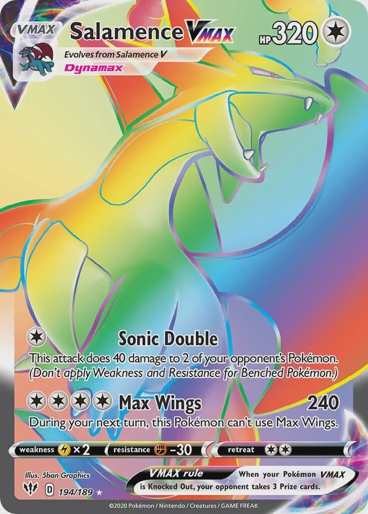Salamence VMAX - Secret Rare - Darkness Ablaze - 194