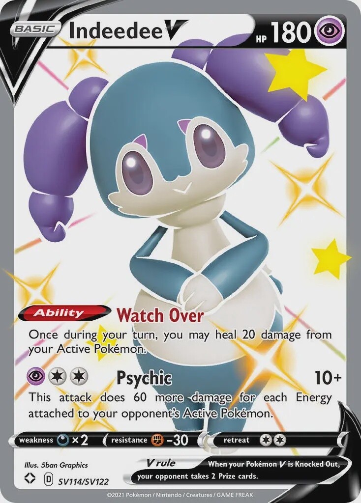 Indeedee V - Secret Rare - Shining Fates - SV114