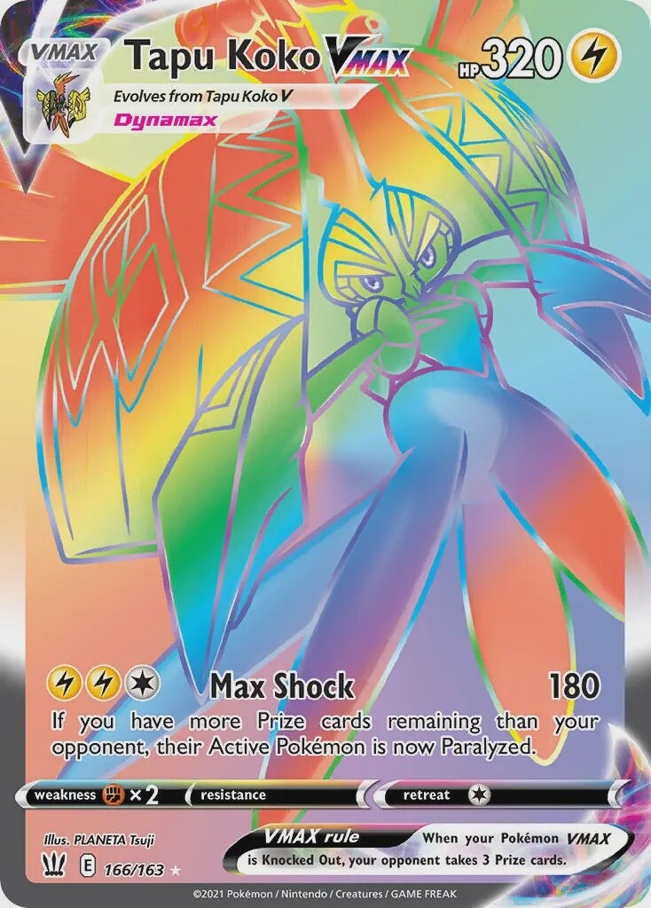 Tapu Koko VMAX - Secret Rare - Battle Styles - 166
