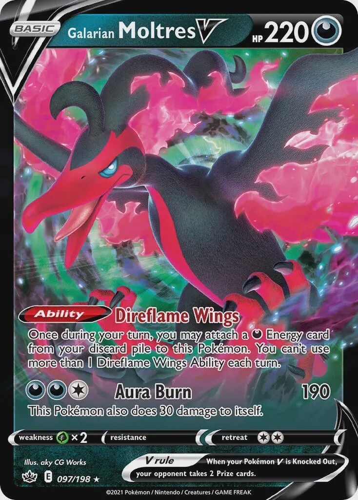 Galarian Moltres V - Ultra Rare - Chilling Reign - 97