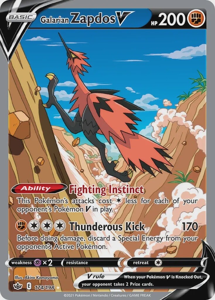 Galarian Zapdos V - Ultra Rare - Chilling Reign - 174